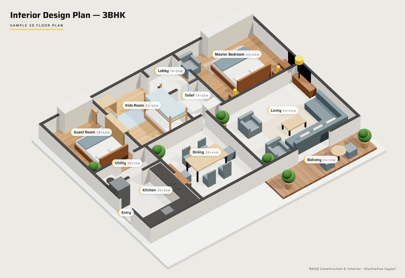 Interior Design — 3BHK